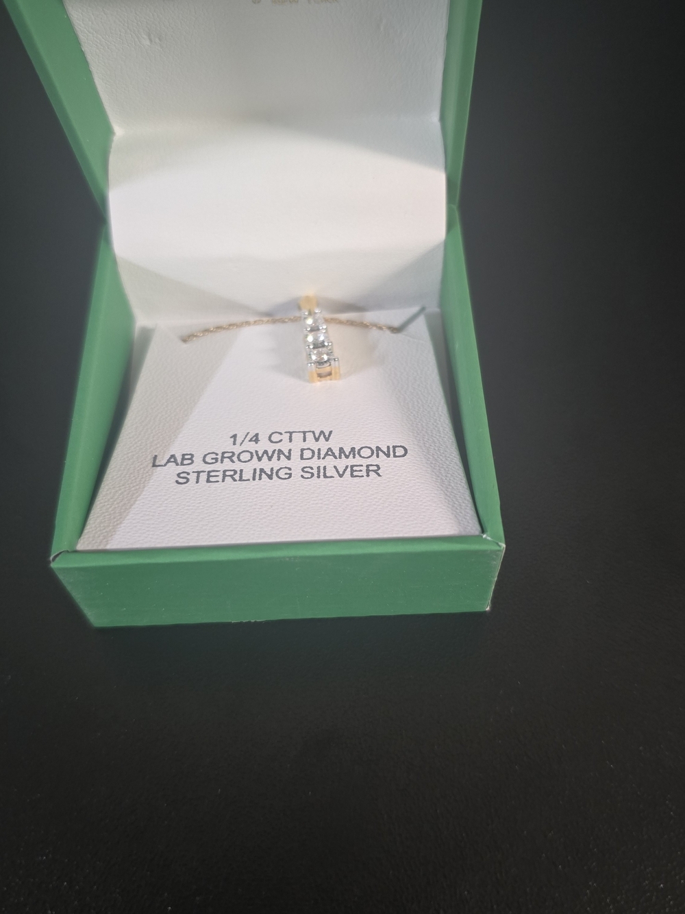 Sofia James 925 Sterling Silver Lab Grown Diamond Bar Pendant Necklace 18in